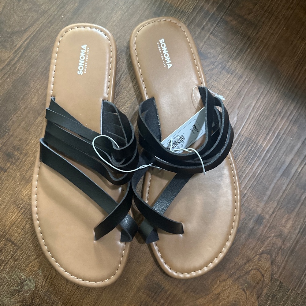 black sandals